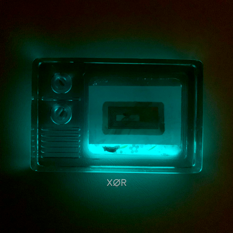 XØR™ Handcrafted Card SYLUS ❤️ Fluorescent | NFC | Suspended Glitter & 💰Gold leaf