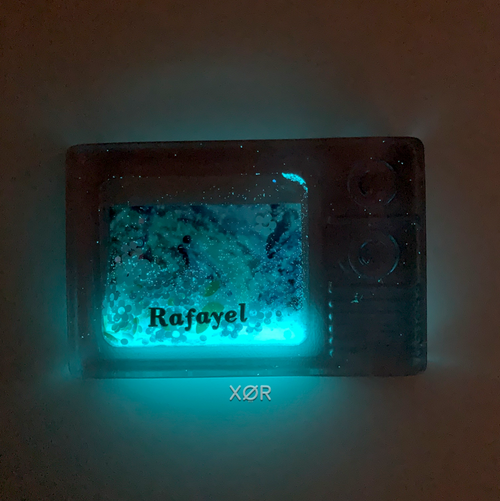 XØR™ Handcrafted Card RAFAYEL 🩷 Fluorescent | NFC | Suspended Glitter