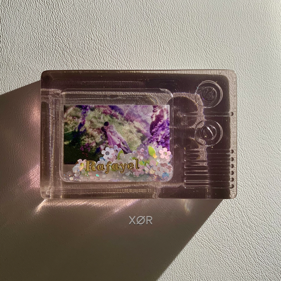 XØR™ Handcrafted Card RAFAYEL 🩷 Fluorescent | NFC | Suspended Glitter