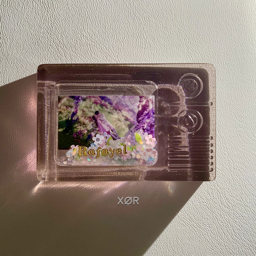 XØR™ Handcrafted Card RAFAYEL 🩷 Fluorescent | NFC | Suspended Glitter