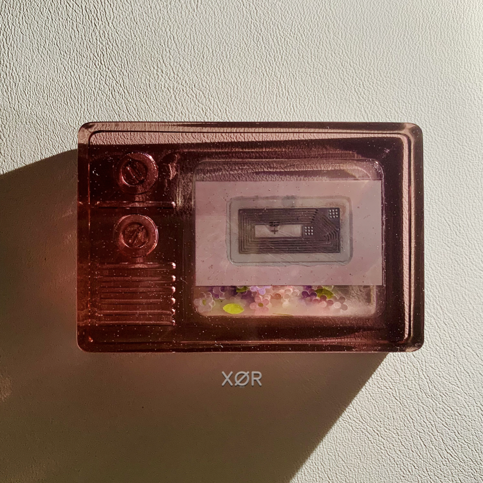 XØR™ Handcrafted Card RAFAYEL 🩷 Fluorescent | NFC | Suspended Glitter