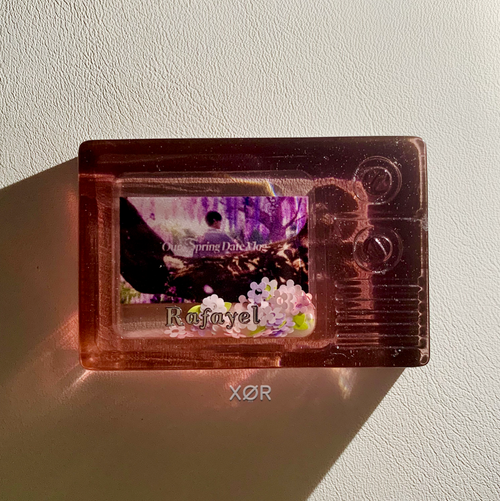 XØR™ Handcrafted Card RAFAYEL 🩷 Fluorescent | NFC | Suspended Glitter