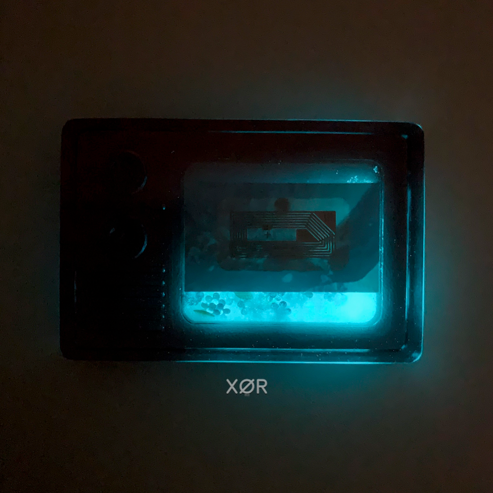 XØR™ Handcrafted Card RAFAYEL 🩷 Fluorescent | NFC | Suspended Glitter