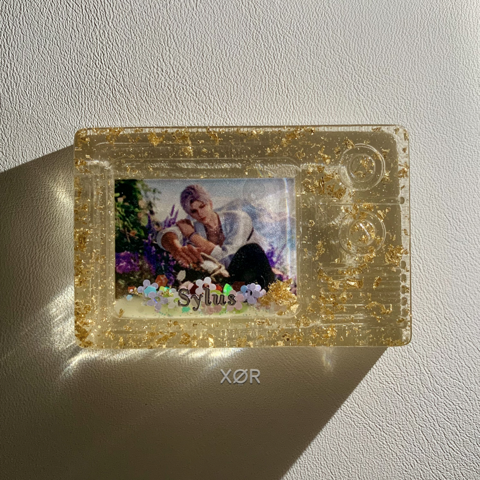 XØR™ Handcrafted Card SYLUS ❤️ Fluorescent | NFC | Suspended Glitter & 💰Gold leaf