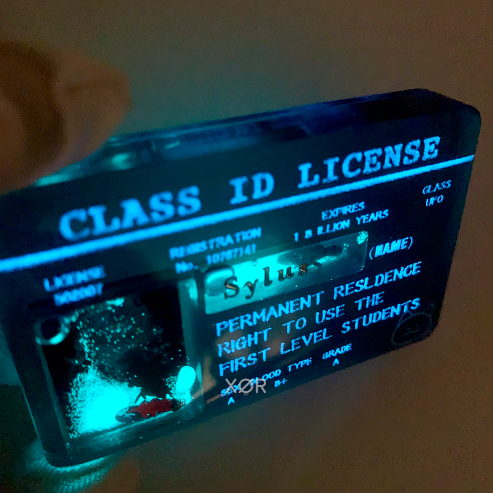 XØR™ Handcrafted Card SYLUS ❤️ Fluorescent | NFC | Suspended Glitter