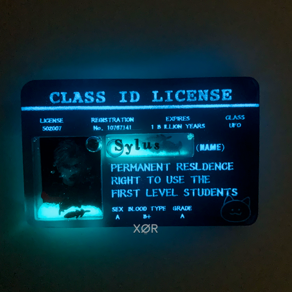 XØR™ Handcrafted Card SYLUS ❤️ Fluorescent | NFC | Suspended Glitter